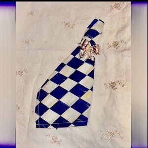 Mackenzie-Childs Courtly Harlequin Check Fabric Napkin  {1} NEW In Pkg 20”x20”Sq